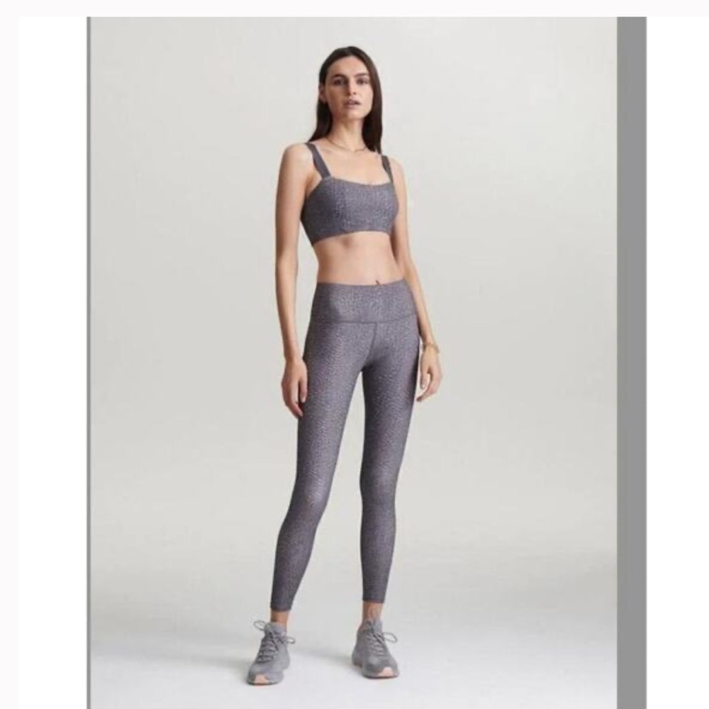 VARLEY Luna Athletic Yoga 25" Leggings in Umber Feather grey tan print size XS - Picture 1 of 10